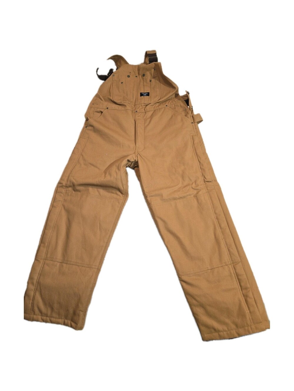 WALLS Blizzard Pruf Insulated Bib Overalls Brown Large W38-40 L30 Zip Leg